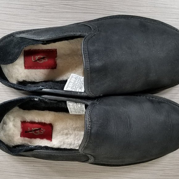 UGG Cooke Slipper, Black leather, Mens Size 8 / 40.5 - Picture 8 of 10